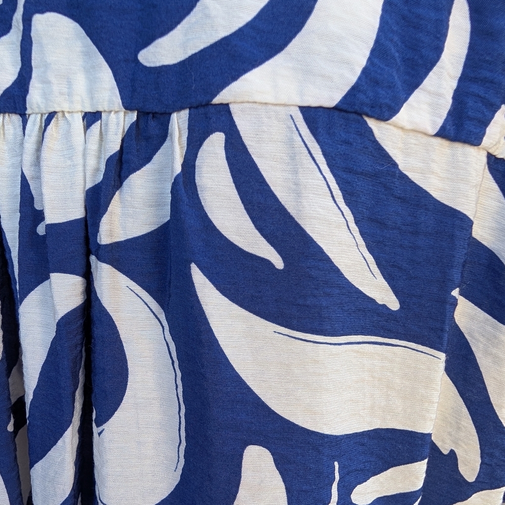 Mango Button-Front Patterned V-Neck Midi Dress - image 3